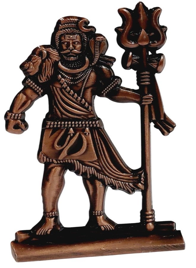 ARTISKRITI Shivji Trishul Damru and Aum Idol for Mandir, Shiva Idol Car Dashboard Decoration Items Statue Metal Showpiece for Pooja Room Home Decor (Antique Copper) - Image 5